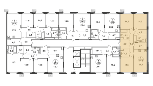 Квартира 105,4 м², 3-комнатная - изображение 2