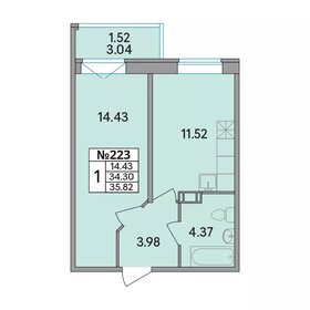 Квартира 35,8 м², 1-комнатная - изображение 1