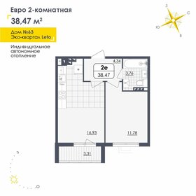 40 м², 1-комнатная квартира 4 500 000 ₽ - изображение 92