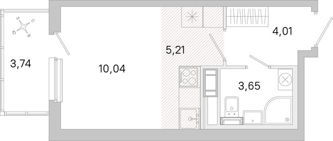 Квартира 24 м², студия - изображение 1