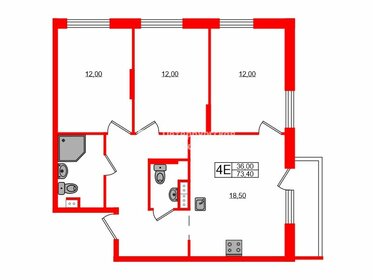 Квартира 73,4 м², 3-комнатная - изображение 1