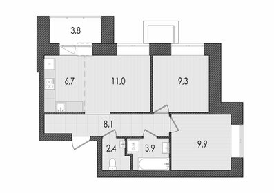 66,2 м², 3-комнатная квартира 2 590 000 ₽ - изображение 23