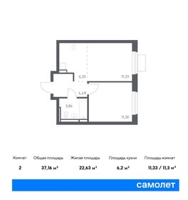 Квартира 37,2 м², 1-комнатная - изображение 1