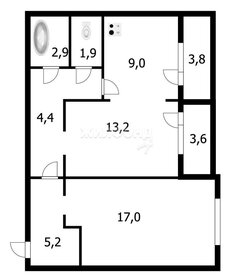 57 м², 2-комнатная квартира 6 200 000 ₽ - изображение 1