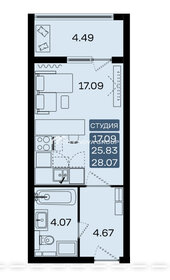 Квартира 28 м², студия - изображение 1