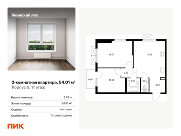 54 м², 2-комнатная квартира 8 348 319 ₽ - изображение 14