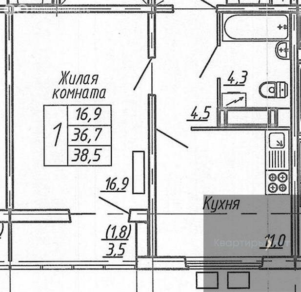 Варианты планировок ЖК «Яблоневые сады» - планировка 1