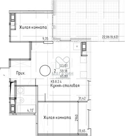 Квартира 107,4 м², 2-комнатная - изображение 1