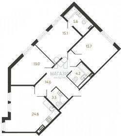Квартира 98,3 м², 3-комнатная - изображение 1