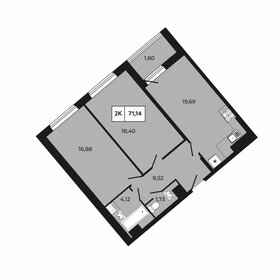 Квартира 71,1 м², 2-комнатная - изображение 1