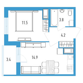 38,3 м², 1-комнатная квартира 12 000 000 ₽ - изображение 8