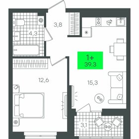 39,4 м², 1-комнатная квартира 5 070 000 ₽ - изображение 17