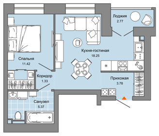 49,2 м², 1-комнатная квартира 4 999 000 ₽ - изображение 146