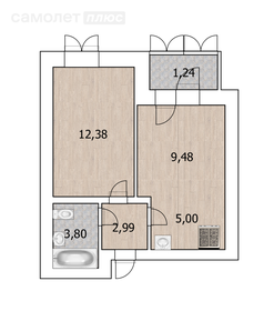 48,6 м², 2-комнатная квартира 3 690 000 ₽ - изображение 36