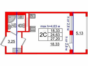 Квартира 24,6 м², студия - изображение 1