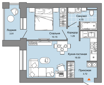 37,7 м², 2-комнатная квартира 2 599 965 ₽ - изображение 110