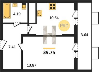 Квартира 39,8 м², 1-комнатная - изображение 1