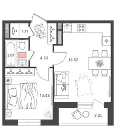 38,4 м², 2-комнатная квартира 4 036 200 ₽ - изображение 12