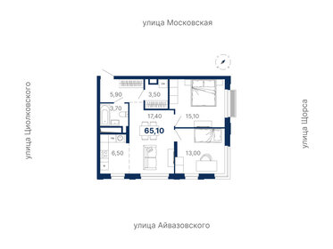 Квартира 65,1 м², 2-комнатная - изображение 1