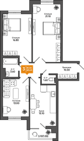 83 м², 3-комнатная квартира 8 129 100 ₽ - изображение 9