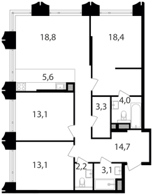 106,4 м², 4-комнатные апартаменты 49 804 620 ₽ - изображение 84