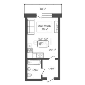 Квартира 33 м², студия - изображение 3