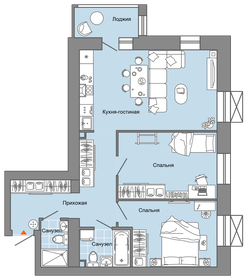 Квартира 34 м², студия - изображение 1