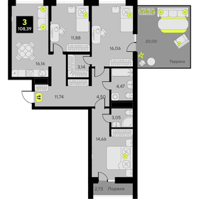 116 м², 3-комнатная квартира 13 250 000 ₽ - изображение 76