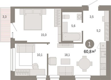 74,5 м², 2-комнатная квартира 7 670 000 ₽ - изображение 11