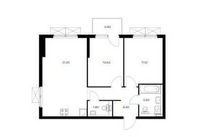 Квартира 55,8 м², 2-комнатная - изображение 1