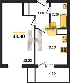 Квартира 33,3 м², 1-комнатная - изображение 1