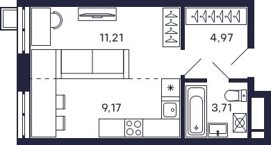 18,7 м², квартира-студия 6 700 000 ₽ - изображение 21