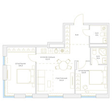 Квартира 71,4 м², 3-комнатная - изображение 2