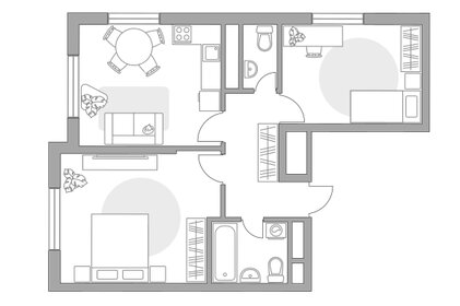 Квартира 53,4 м², 2-комнатная - изображение 1
