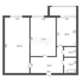Квартира 46,4 м², 2-комнатная - изображение 3