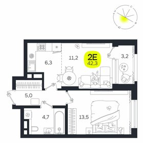 Квартира 42,3 м², 2-комнатная - изображение 1