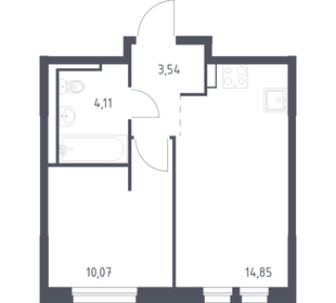 Квартира 32,6 м², 1-комнатная - изображение 1