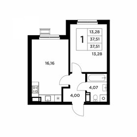 Квартира 37,5 м², 1-комнатная - изображение 1