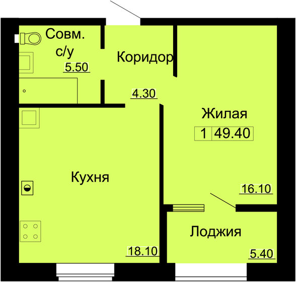 49 м², 2-комнатная квартира 4 550 000 ₽ - изображение 68