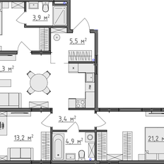 Квартира 91,4 м², 3-комнатная - изображение 2