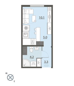 Квартира 22,6 м², студия - изображение 2