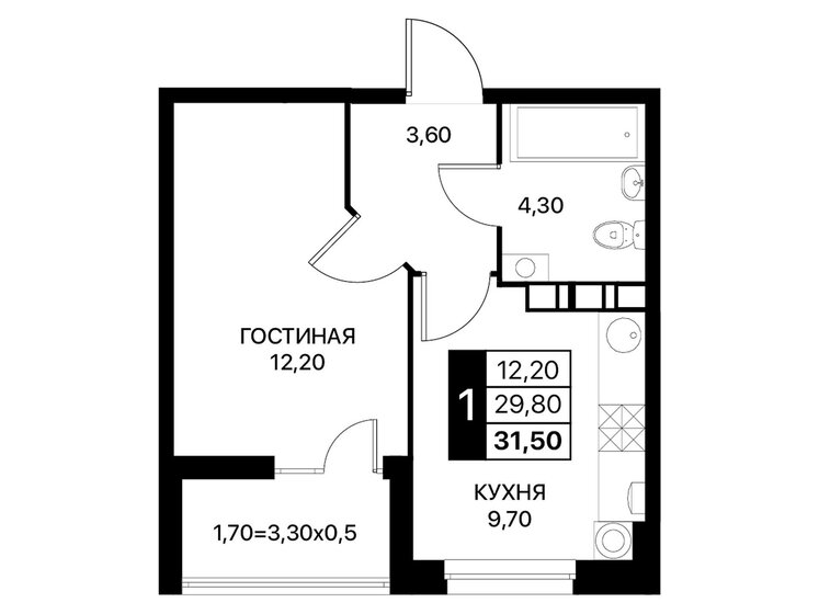 35 м², 1-комнатная квартира 6 350 000 ₽ - изображение 121