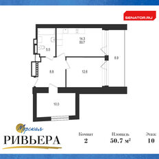 Квартира 59,6 м², 2-комнатные - изображение 3