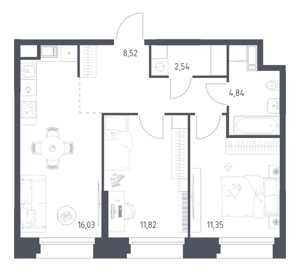 49,5 м², 2-комнатная квартира 15 200 000 ₽ - изображение 87