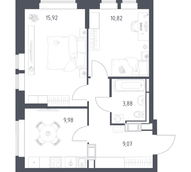 71,1 м², 2-комнатная квартира 11 700 000 ₽ - изображение 51