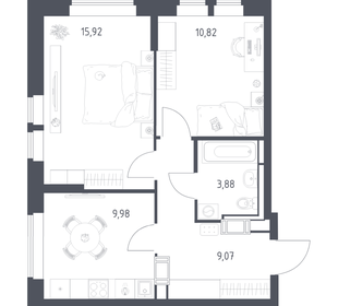 Квартира 49,7 м², 2-комнатная - изображение 1
