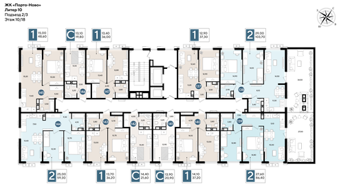 Квартира 59,3 м², 2-комнатная - изображение 2