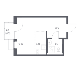 Квартира 26,6 м², студия - изображение 1