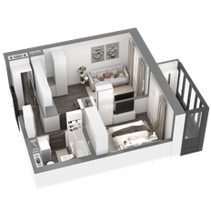 Квартира 38,8 м², 1-комнатная - изображение 3