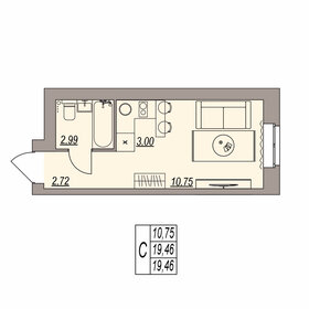 Квартира 19,5 м², студия - изображение 1